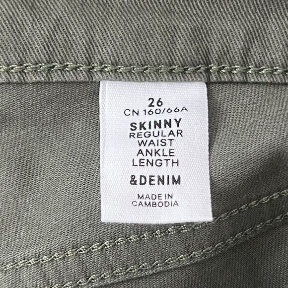 H&M Womens Size 26 Green Skinny Ankle Length Jeans New - Picture 5 of 6